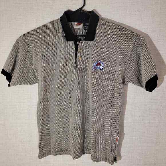 Vintage Colorado Avalanche NHL Pro Edge Polo Adult Large Short Sleeve Textured - Picture 1 of 7